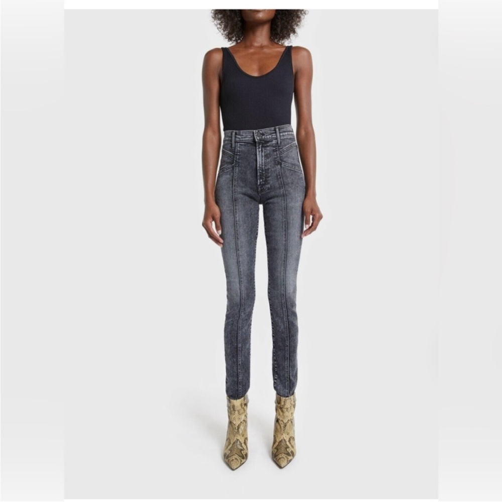 MOTHER The Seamed Swooner Skimp in Train Stops Black Jeans 30